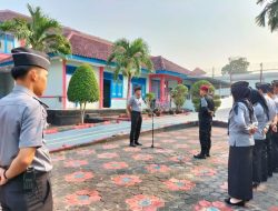 Konsisten Disiplin Bertugas, Kepala Rutan Kelas IIB Kotabumi Pimpin Apel Pagi