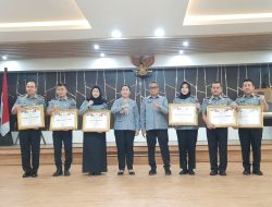 Torehkan Prestasi, 6 Satuan Kerja Kanwil Kemenkumham Lampung Raih Penghargaan Predikat Unit Kerja P2HAM
