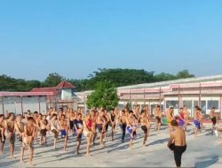 Jaga Kebugaran Tubuh, WBP Rutan Kotabumi Senam Sehat Rutin Bersama