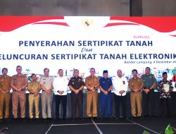 Pemprov Lampung Serahkan Sertipikat Tanah di 4 Kabupaten