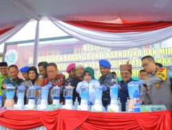 Akhir Tahun 2023, Polda Lampung Musnahkan Ratusan Kilo Barang Bukti Narkotika dan Ribuan Miras