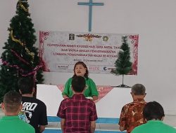 Warga Binaan Lapas Kelas IIB Kotaagung Mengikuti Bimbingan Kerohanian di Gereja Imanuel