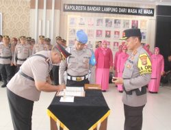Kapolresta Bandar Lampung Lantik AKBP Erwin Irawan Sebagai Waka Polresta