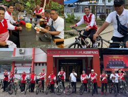 Jaga Kebugaran Jasmani, Kalapas Beserta Jajaran Lapas Kualasimpang Lakukan Sepeda Santai Bersama