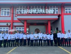 Tingkatkan Kualitas Keamanan, Divisi Pemasyarakatan Kemenkumham Sumsel Lakukan Monev Keamanan di Lapas Muara Enim