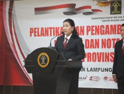 Kakanwil Sorta Lantik dan Ambil Sumpah Jabatan Notaris Dan Notaris Pengganti Provinsi Lampung