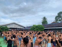 Menjaga Kebugaran Tubuh, WBP Rutan Sukadana Laksanakan Olahraga Rutin