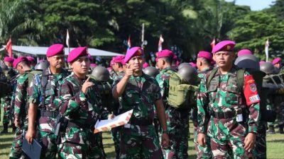 Pasops Brigif 4 Mar/BS Pimpin Apel Gelar Pam Pemilu Tahun 2024