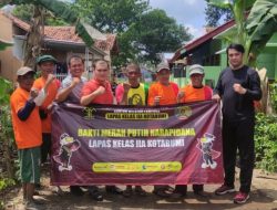 Proses Reintegrasi Sosial dan Rekonsiliasi, Lapas Kotabumi Bersama Dengan Masyarakat Lakukan Bakti Merah Putih Narapidana