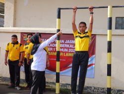 Polresta Bandar Lampung Gelar Tes Kesamaptaan Jasmani Berkala Semester I Tahun 2024