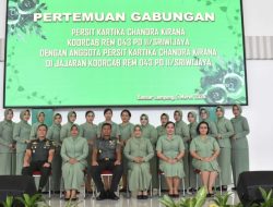 Pertemuan Gabungan Persit Kartika Chandra Kirana Koorcab Rem 043 PD II/Swj, Ini Pesan Danrem 043/Gatam