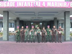 Danbrigif 4 Mar/BS Terima Kunjungan Silaturahmi Aspidmil Kejati Sumsel