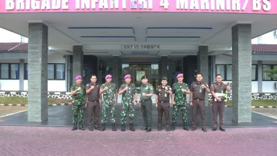 Danbrigif 4 Mar/BS Terima Kunjungan Silaturahmi Aspidmil Kejati Sumsel