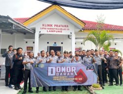 Peringati Hari Bhakti Pemasyarakatan Ke-60, Lapas Perempuan Kels IIA Bandar Lampung Gelar Donor Darah