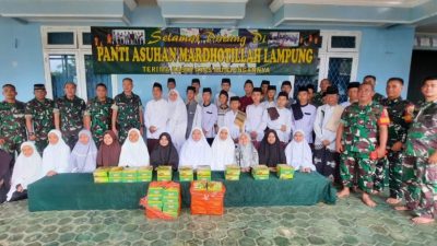 Jumat Berkah di Bulan Suci Ramadhan, Kodim 0410/Kota Bandar Lampung Berbagi Nasi Kotak Kepada Panti Asuhan Mardhotillah