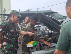 Tim Asnik Denpal II/3 Bandar Lampung Lakukan Cek Ranmor Dinas Kodim 0410/KBL