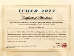 Dosen FMIPA Raih Penghargaan “Best Oral Presentation” dalam Konferensi Internasional di Korea Selatan
