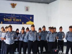 Karutan Kelas IIB Kotabumi Beserta Jajaran Ikuti Apel Pegawai dan Halal Bihalal Kemenkumham Secara Virtual
