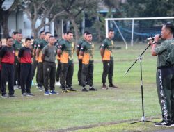 Jaga Soliditas dan Kebugaran Tubuh, Prajurit Serta PNS Korem 043/Gatam Olahraga Bersama