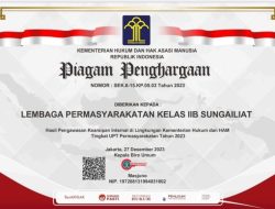 Unit Kearsipan Lapas Sungailiat Terbaik 3 Nasional Antar UPT Pemasyarakatan