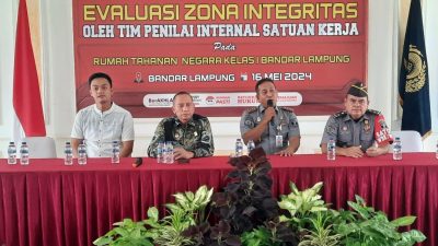 Kadivpas Kanwil Kemenkumham Lampung Pimpin Evaluasi Zona Integritas Oleh Tim Internal Satuan Kerja Rutan Kelas I Bandar Lampung