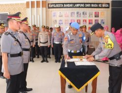 Kapolresta Bandar Lampung Pimpin Upacara Serah Terima Kasat Lantas dan Kapolsek Sukarame