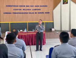 Kadivpas Kemenkumham Lampung Beri Penguatan Tusi Kepada Jajaran Lapas Gunung Sugih