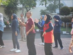 Bakar Semangat Awali Aktivitas Kinerja, Jajaran Kanwil Kemenkumham Lampung Senam Pagi Bersama
