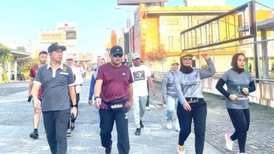 Weekend Sehat, LPKA Kelas I Palembang Jalan Santai Bersama Kadivpas Kanwil Kemenkumham Sumsel