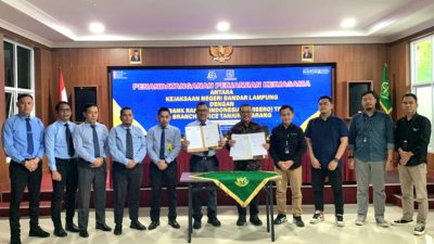 Kejari Bandar Lampung Lakukan Penandatanganan Perjanjian Kerjasama Dengan BRI Tanjungkarang