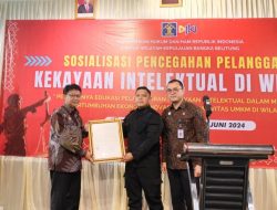 Lapas Kelas IIB Tanjungpandan Kembali Terima Sertifikat Pencatatan Kekayaan Intekual Dari Ditjen KI