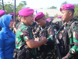 Disambut Penuh Kebanggaan, Satuan Tugas RI-PNG Mobile Gobang I Yonif 7 Marinir Telah Kembali ke Tanah Air