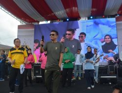 Danrem 043/Gatam Ikuti Olahraga Bersama TNI-Polri Dalam Rangka Hari Bhayangkara Ke-78