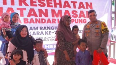 Puluhan Anak di Kemiling Antusias, Waka Polresta Bandar Lampung Tinjau Khitanan Massal Peringati Hari Bhayangkara Ke 78