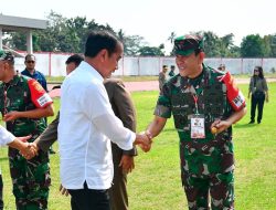 Danrem 043/Gatam Beserta Pangdam II/Sriwijaya Amankan Kunjungan Kerja Presiden Joko Widodo di Lampung