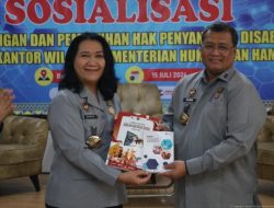 Kakanwil Sorta Buka Sosialisasi Pedoman Pelindungan dan Pemenuhan Hak Penyandang Disabilitas Mental  Yang Dihadiri Langsung Direktur Instrumen HAM