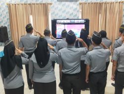 Apel Perdana Bersama Menkumham RI, Lapas Muara Enim Ikuti Secara Virtual