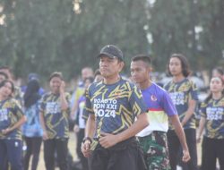 Danrem 043/Gatam Laksanakan Senam Bersama Atlet dan Pelatih Kontingen Lampung Untuk PON Aceh-Sumatera Utara