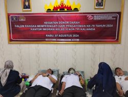 Sambut Hari Pengayoman ke-79, Kantor Imigrasi Kelas III Non TPI Kalianda Gelar Donor Darah