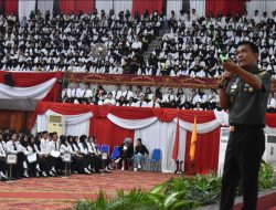 Danrem 043/Gatam Sampaikan Materi Kesadaran Bela Negara Pada Mahasiswa Baru Unila