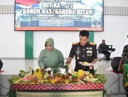 Peringati HUT Ke-77, Korem 043/Gatam Gelar Acara Wisuda Purna dan Syukuran