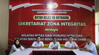 Rutan Kotabumi Ikuti Sosialisasi dan Glorifikasi SPI KPK di Lingkungan Kemenkumham Secara Virtual