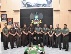 Danrem 043/Gatam Sambut Kunjungan Silaturahmi Kepala Kejati Lampung Beserta Staf