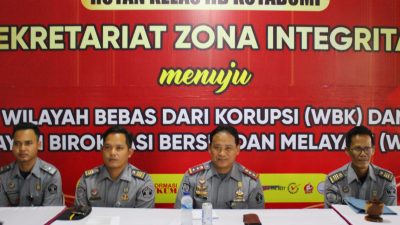 Rutan Kotabumi Ikuti Zoom Penyambutan Menteri Bidang Hukum, HAM, Imigrasi dan Pemasyarakatan