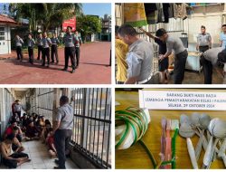 Lapas Kelas I Palembang Gelar Penggeledahan Rutin Blok Hunian Warga Binaan