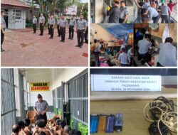 Laksanakan Pemberantasan Halinar, Lapas Kelas I Palembang Razia Kamar Hunian Warga Binaan