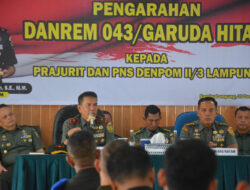 Kunjungi Denpom II/3 Lampung, Danrem 043/Gatam Harapkan Anggota Jaga dan Tingkatkan Profesionalisme