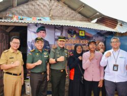 Peringati Hari Juang TNI AD, Danrem 043/Gatam Letakkan Batu Pertama Bedah Rumah Tidak Layak Huni di Bandar Lampung