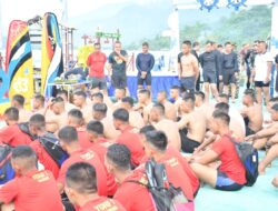 Prajurit Ajabra Laksanakan Renang Bersama Perwira Brigif 4 Mar/BS