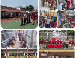 Lapas Palembang Geledahan Blok Hunian Bersama Aparat Penegak Hukum dari Koramil 418-08 Sako dan Polsek Sako